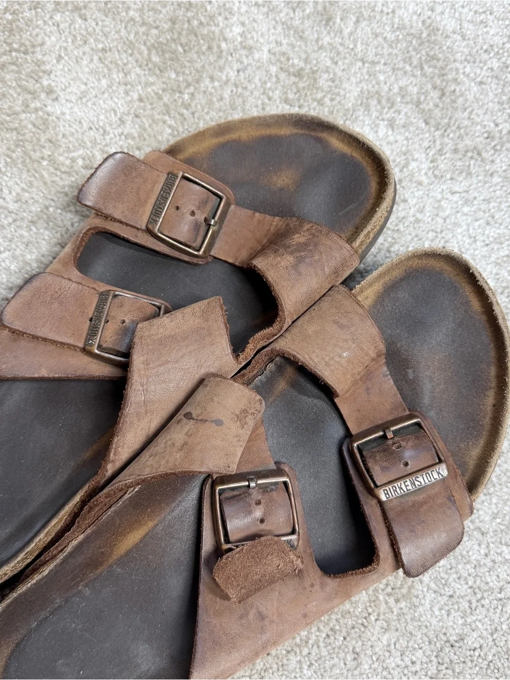 Birkenstock Men’s Arizona Sandals Leather in Habana Oiled Brown 11